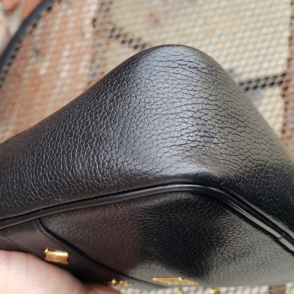 Vintage MCM Black Leather Gold Chain Mini Crossbody Bag Made in Germany Classic - Picture 16 of 17